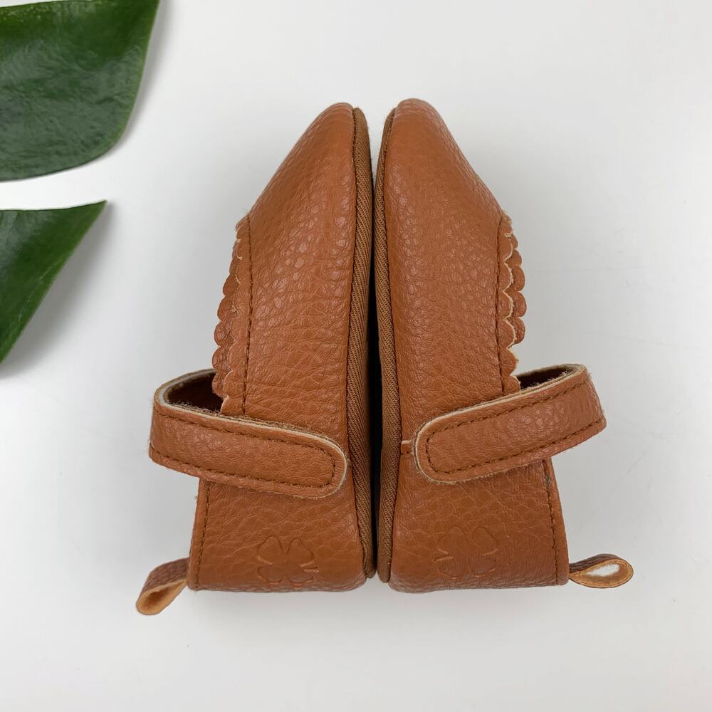 Lucky Brand Mary Jane Crib Shoes Soft Brown Faux Leather Infant Baby Girl Size 2 - Picture 6 of 9
